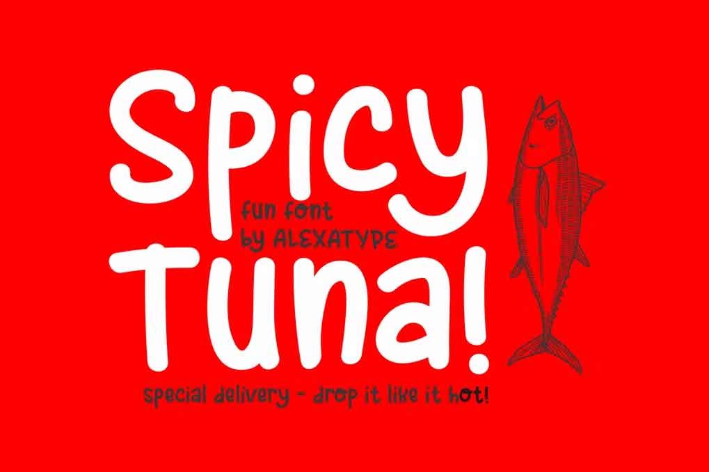 Spicy Tuna Font free download – Script And Handwritten font preview image for Windows and Mac