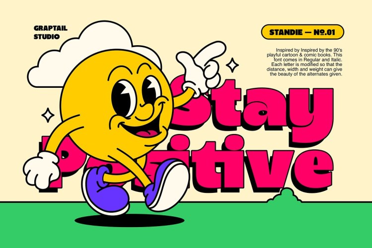Standie Bold Font free download preview 3 – Display Fonts font