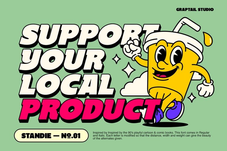 Standie Bold Font free download preview 4 – Display Fonts font
