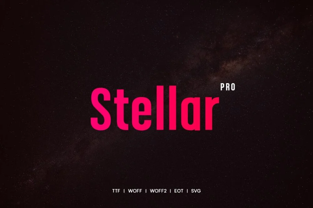 Stellar Pro Font free download – Typeface font preview image for Windows and Mac