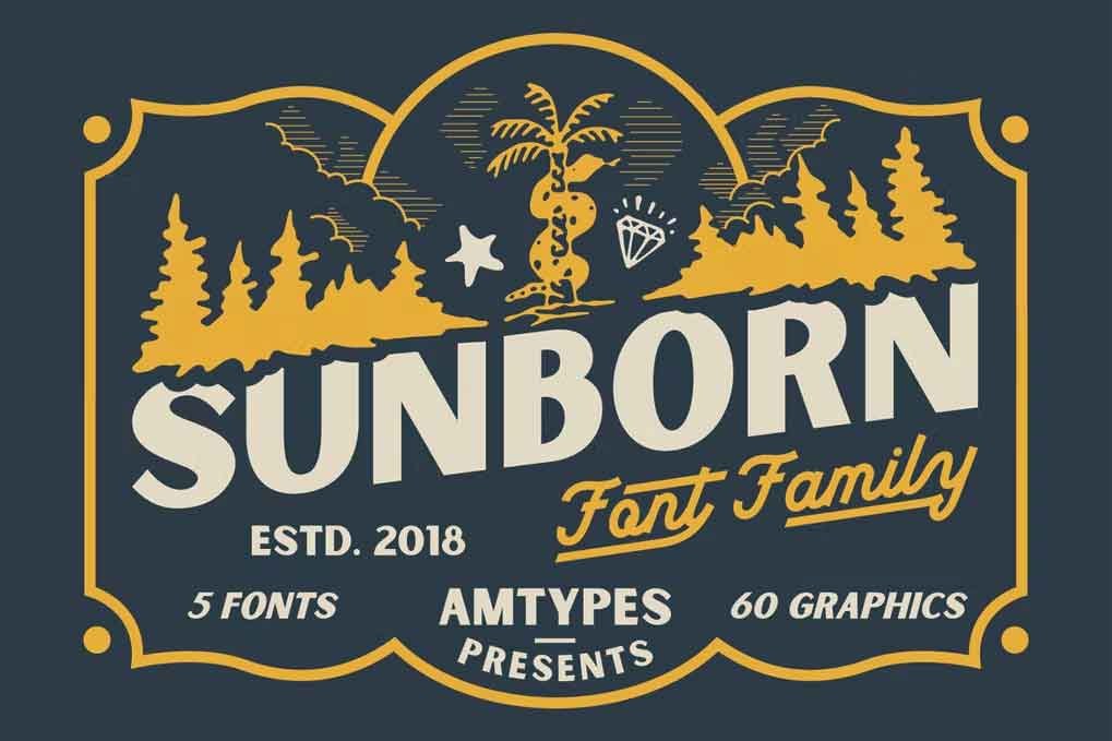 Sunborn Font Family free download – Sans Serif Fonts font preview image for Windows and Mac