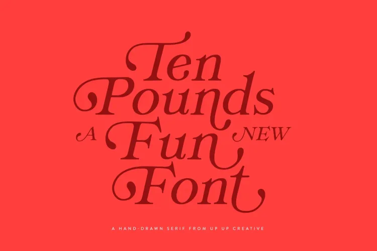 Ten Pounds A Hand-Drawn Font preview 4 – Serif Fonts font sample