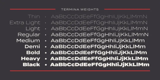 Termina Font Family free download preview 3 – Sans Serif Fonts font