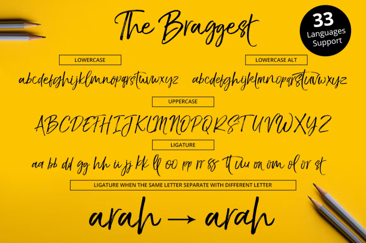 The Braggest Font free download preview 2 – Script And Handwritten font