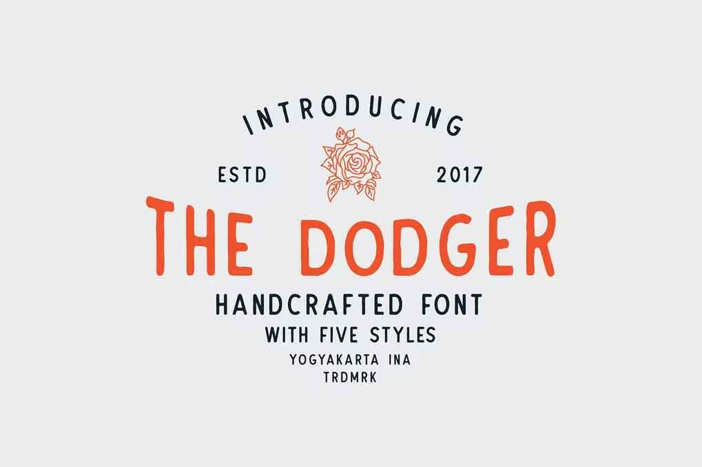 The Dodger Font free download – Sans Serif Fonts font preview image for Windows and Mac