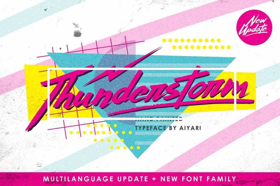 Thunderstorm Font free download – Brush Fonts font preview image for Windows and Mac