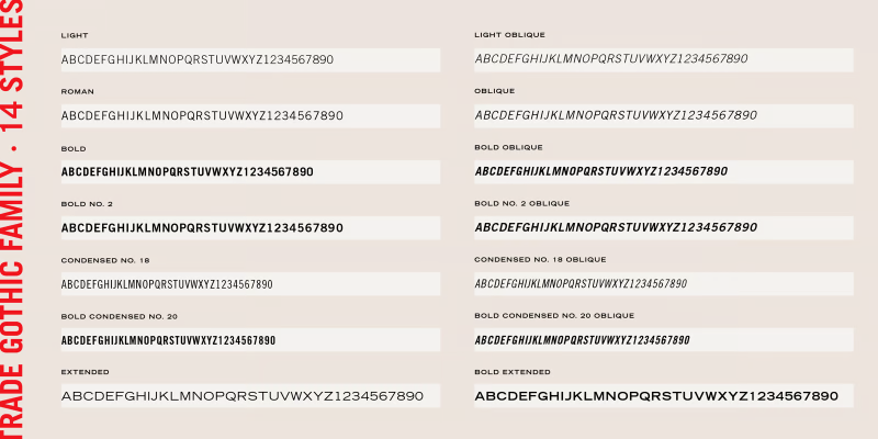 Trade Gothic Font free download preview 5 – Sans Serif Fonts font