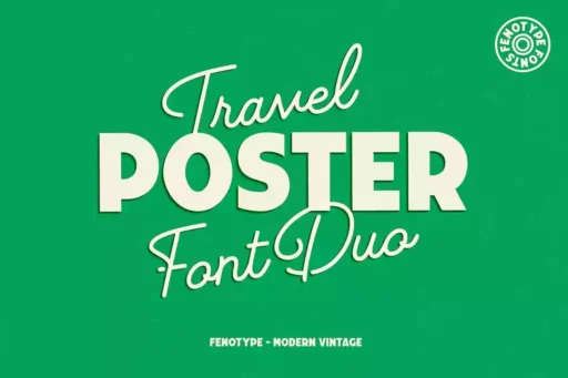 Travel Poster Font free download – Script And Handwritten font preview image for Windows and Mac