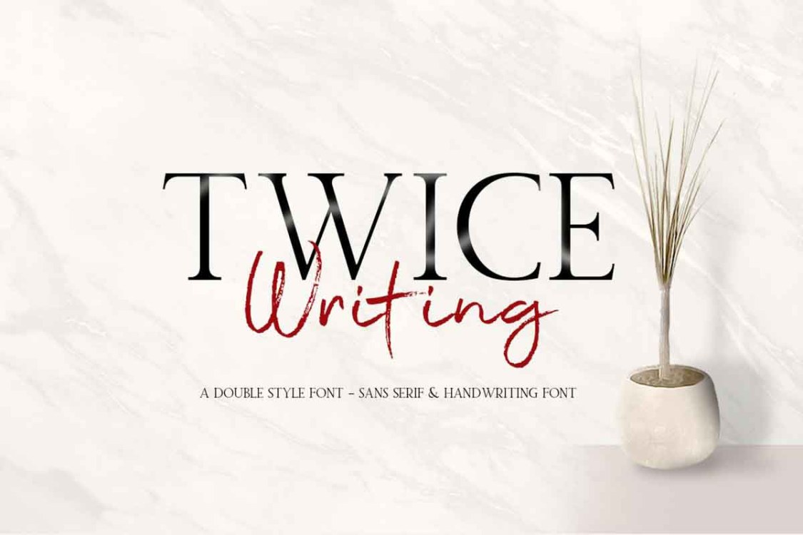 Twice Writing Font free download – Script And Handwritten font preview image for Windows and Mac