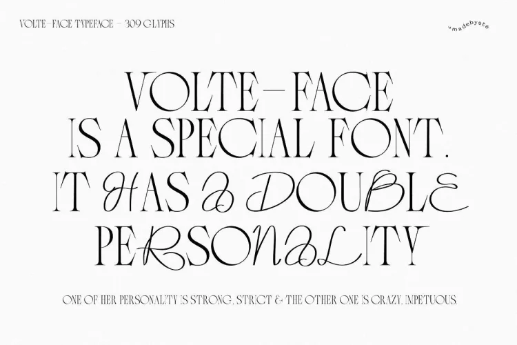 VOLTE-FACE – Serif & Script Font free download preview 1 – Serif Fonts font