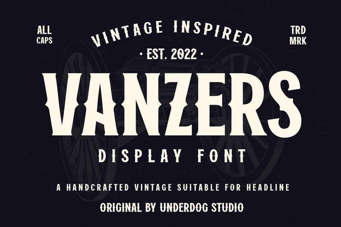 Vanzers Font free download – Display Fonts font preview image for Windows and Mac