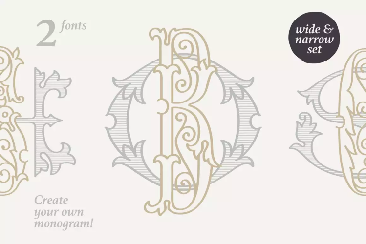 Wedding Monograms Fonts Set free download preview 7 – Display Fonts font