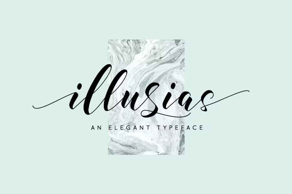 illusias Font free download – Script And Handwritten font preview image for Windows and Mac
